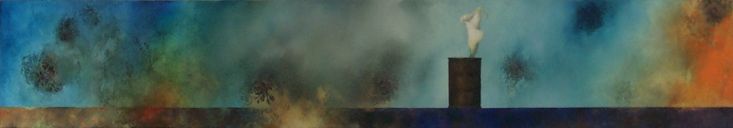 s62, oil on fabric, 12" x 68" (30 x 173 cm), 2004