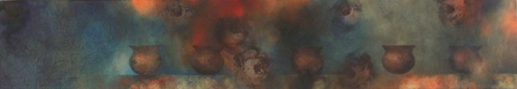 s63, oil on fabric, 12" x 68" (30 x 173 cm), 2004