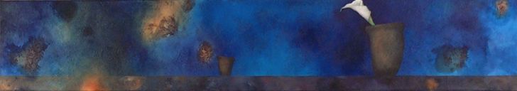 s64, oil on fabric, 12" x 68" (30 x 173 cm), 2004
